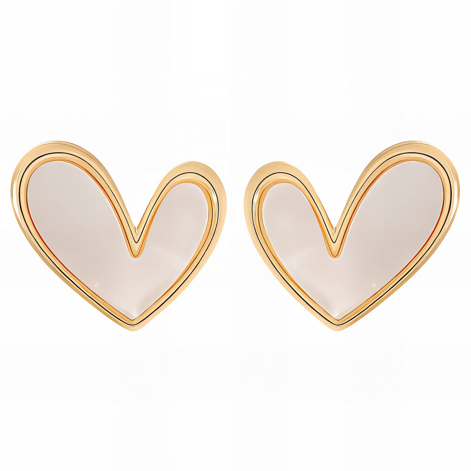 Ivory Heart – 18K Gold-Plated Stainless Steel Earrings