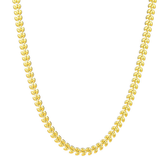 Golden Canopy – 18K Gold-Plated Stainless Steel Leaf Necklace