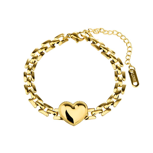 Trendy Heart – 18K Gold-Plated Stainless Steel Bracelet