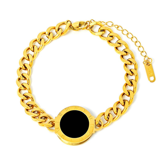 Eclipse Noir – 18K Gold-Plated Stainless Steel Bracelet