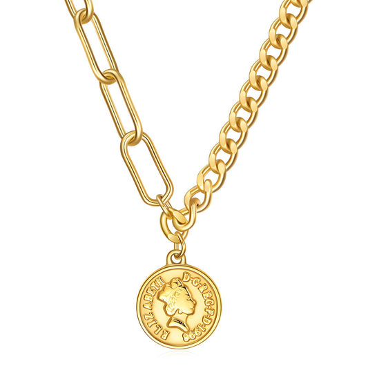 Regalia Coin – 18K Gold-Plated Stainless Steel Necklace
