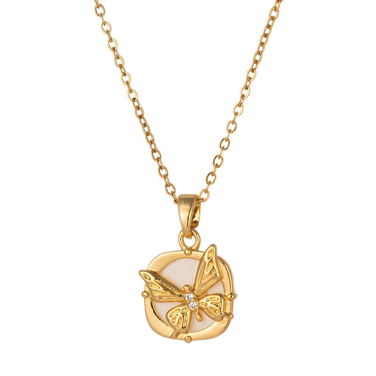 Golden Wings – 18K Gold-Plated Stainless Steel Butterfly Necklace