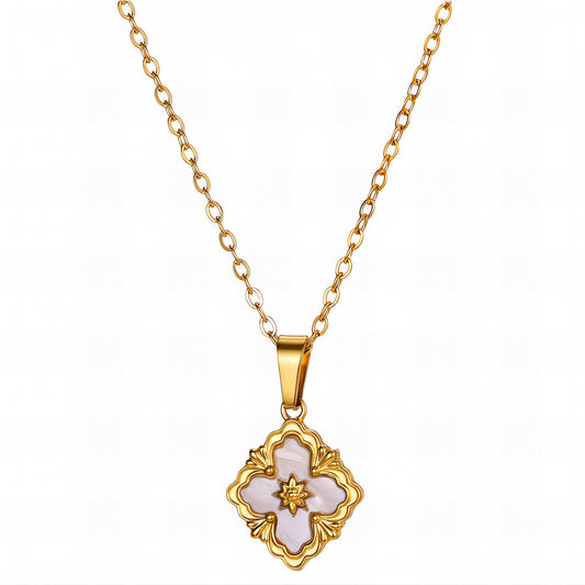 Lucky Glow – 18K Gold-Plated Stainless Steel Four-Leaf Clover Necklace