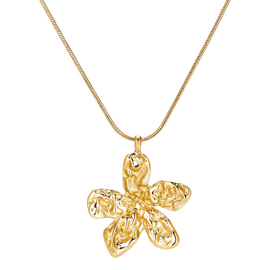 Sunpetal – 18K Gold-Plated Stainless Steel Textured Flower Necklace