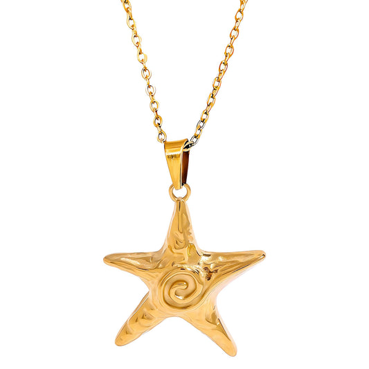 Starborn – 18K Gold-Plated Stainless Steel Starfish Necklace
