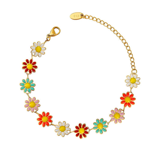 Blossom Charm – 18K Gold-Plated Stainless Steel Bracelet