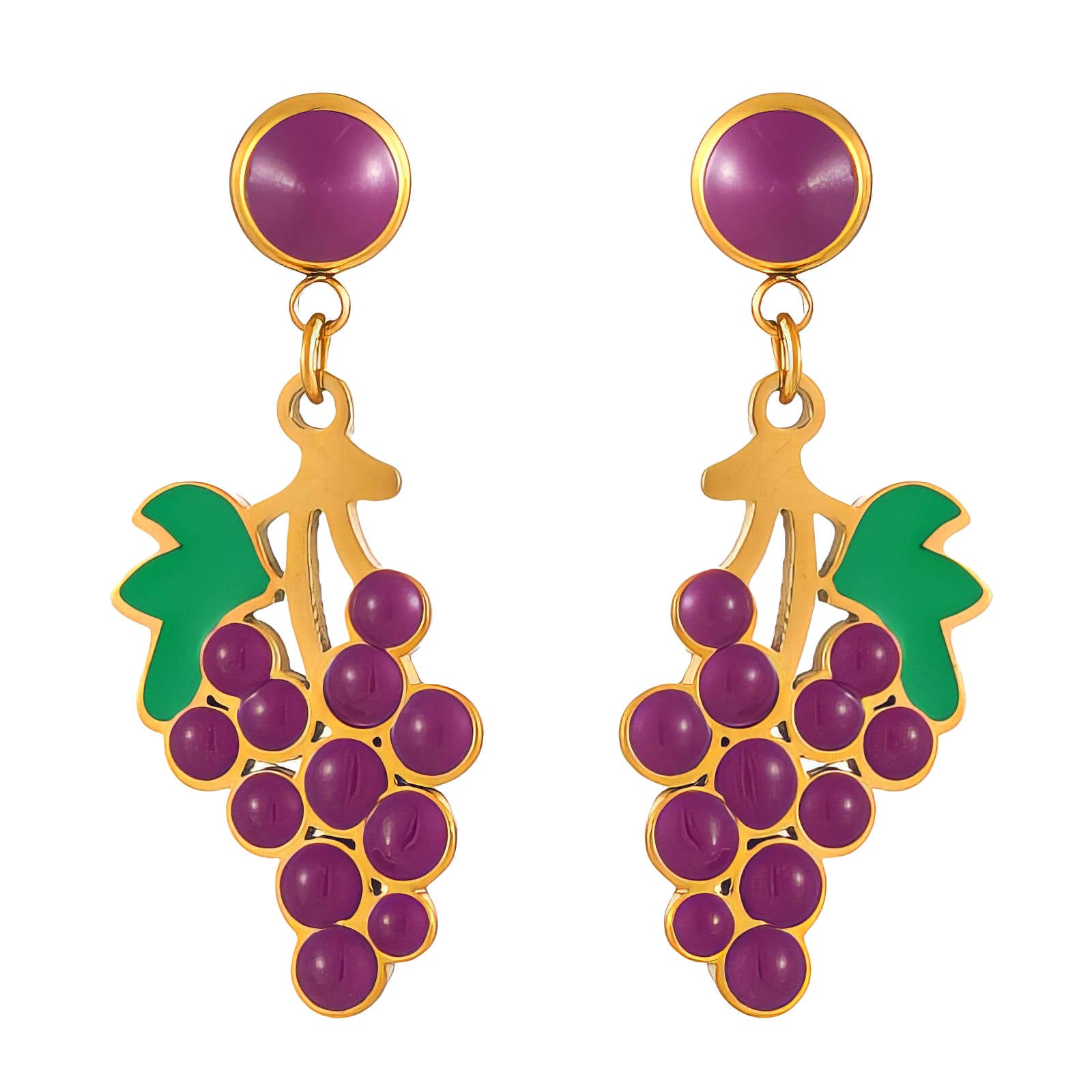 purple grape earrings