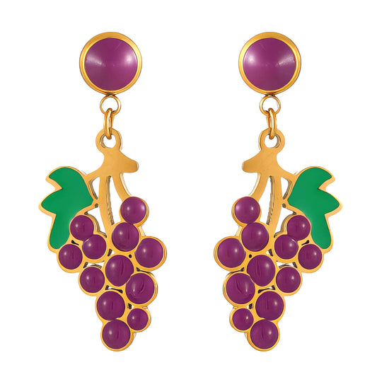 purple grape earrings