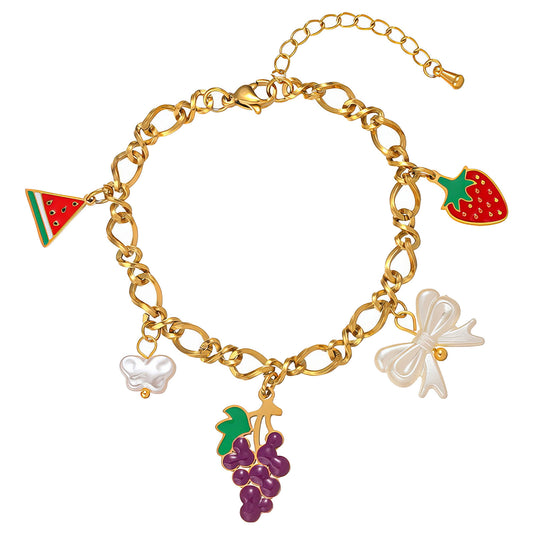 grapes charm bracelet